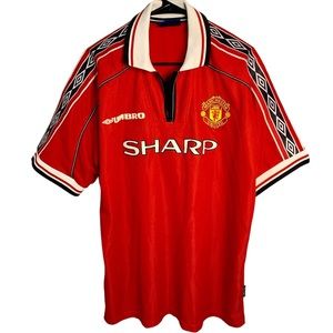 Vintage Manchester United 1998-2000 Umbro Sharp Men’s Home Jersey Shirt Size XL